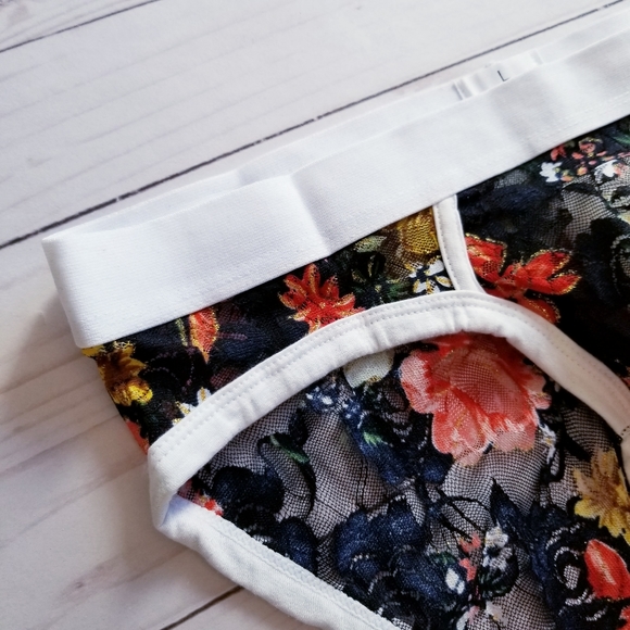 NWOT Men's Floral Sheer Pouch Briefs Panties Underwear Lingerie Sexy - Picture 10 of 10